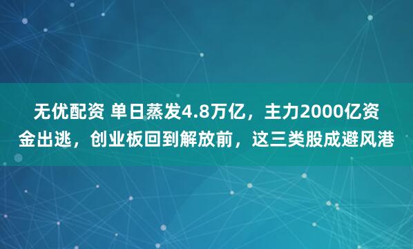 无优配资 单日蒸发4.8万亿，主力2000亿资金出逃，创业板回到解放前，这三类股成避风港